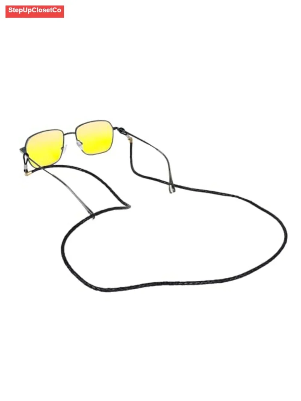 Genuine Leather Glasses Strap with Elastic Loops, Adjustable Eyeglass Chain for